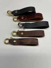 Load image into Gallery viewer, Leather Brass shackle fob