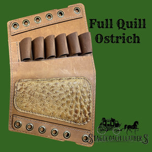 Butt Stock Shell Holder Ostrich Inlay Pad