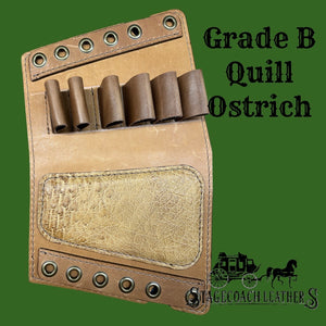 Butt Stock Shell Holder Ostrich Inlay Pad