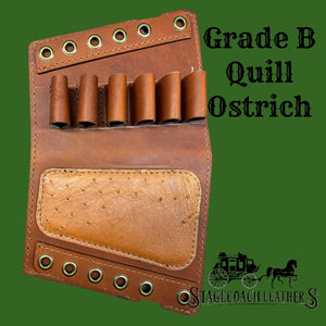 Butt Stock Shell Holder Ostrich Inlay Pad