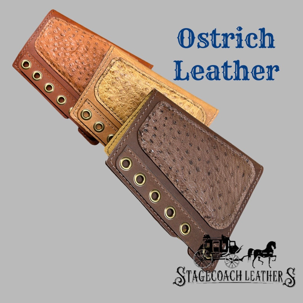 Butt Stock Shell Holder Ostrich Inlay Pad