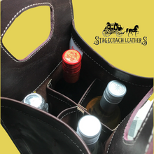 Load image into Gallery viewer, Leather Wine Tote. 4 Bottle Carrier