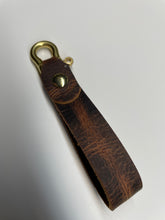 Load image into Gallery viewer, Leather Brass shackle fob