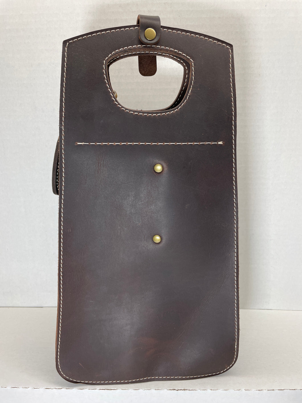 Leather Wine Tote. 4 Bottle Carrier