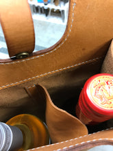 Load image into Gallery viewer, Leather Wine Bottle Tote. Double