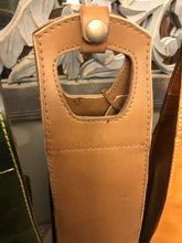 Load image into Gallery viewer, Leather Wine Bottle Tote. Double