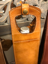 Load image into Gallery viewer, Leather Wine Bottle Tote. Single